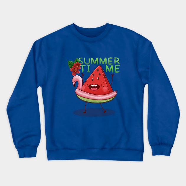 Summer Time Crewneck Sweatshirt by lamosquitamuerta